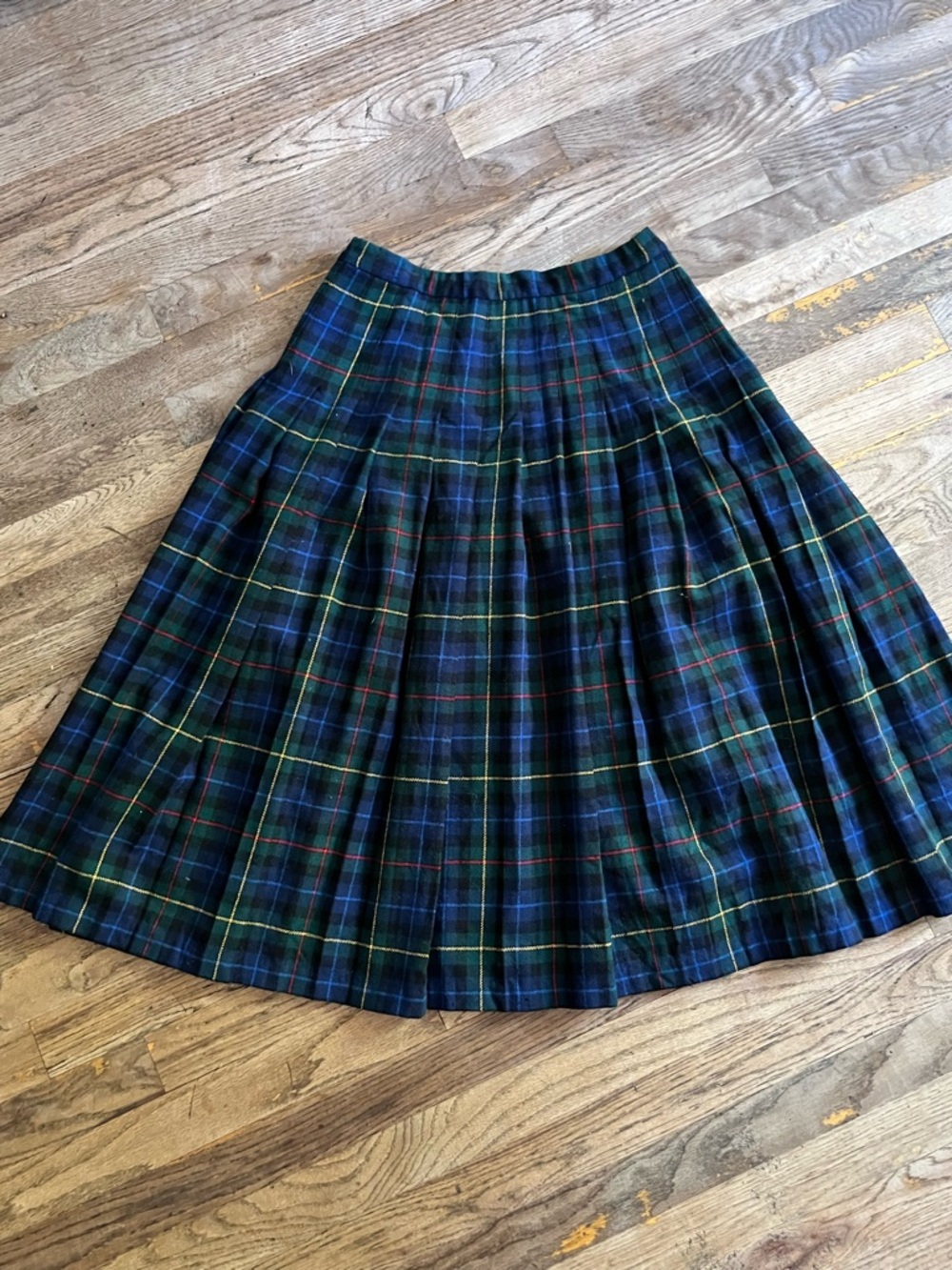 Pendleton Vintage  Plaid Pleated Smith Tartan Wool Skirt